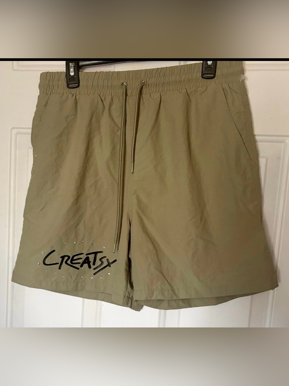 NWT Rebel Minds Olive Green Nylon Shorts Women’s size Large